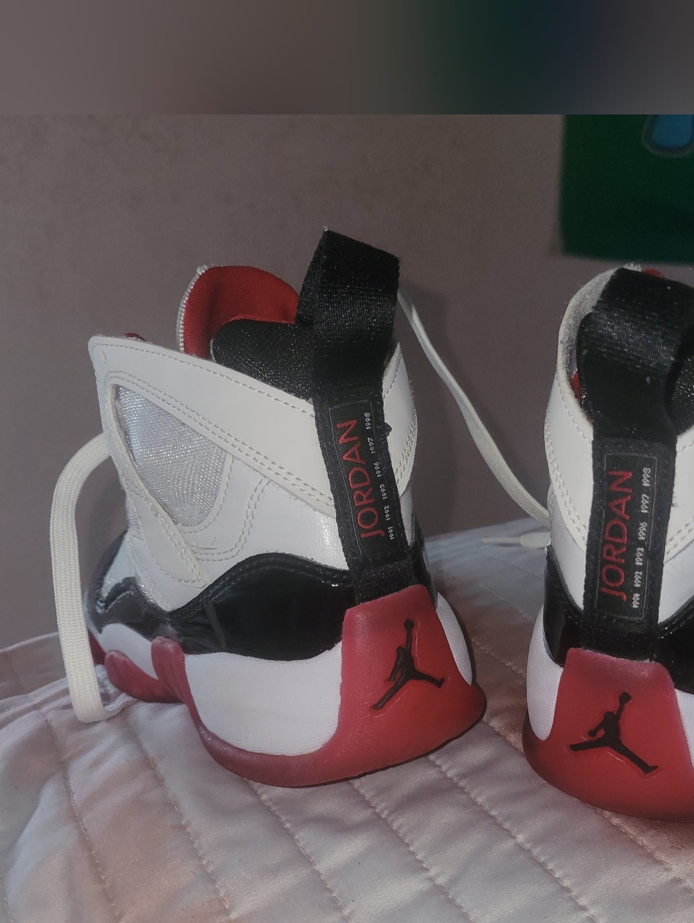 Jordan Two Trey Kids Shoes White Black and Red Size 4.5Y - Picture 6 of 10